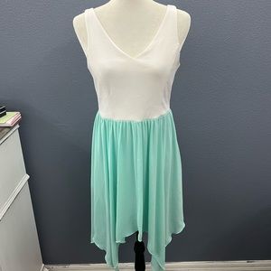 Freeway Sz Large white/Blue Lined Dress